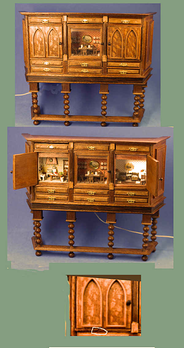 (image for) Cabinet with 1/144 scale rooms - lighted