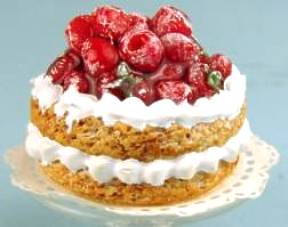 (image for) Strawberry short cake on glass stand