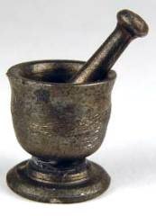 Mortar & pestle - pewter - Click Image to Close