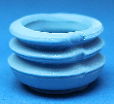 Pot with ridges - blue