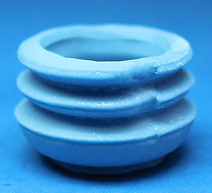 (image for) Pot with ridges - blue