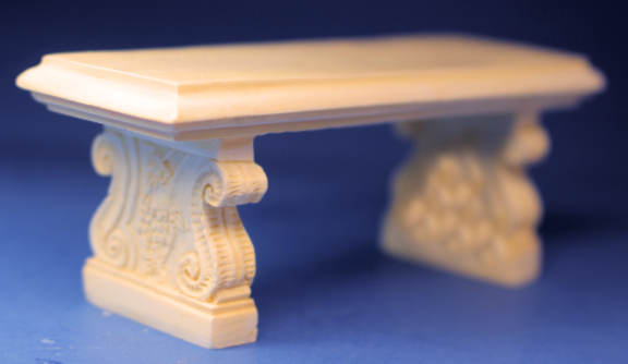 (image for) Faux stone bench ivory - straight