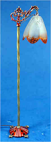 (image for) Floor lamp - deco flower - amber color shade