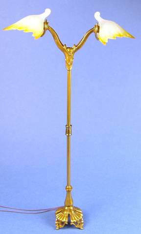 (image for) Floor lamp - quail shades - white and yellow