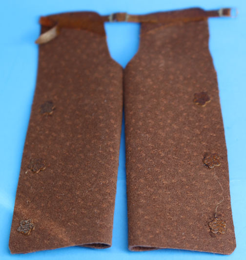 Cowboy chaps - old leather - brown - Click Image to Close