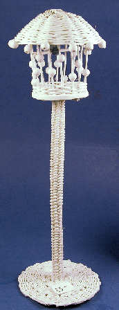 (image for) Biird cage with blue bird - white wicker