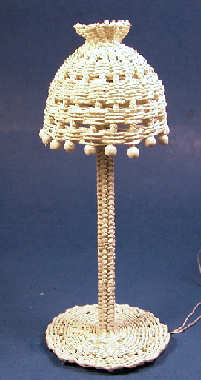 (image for) Floor lamp - white wicker #1