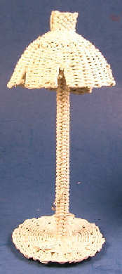 (image for) Floor lamp - white wicker #2