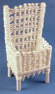(image for) Chair planter - white wicker