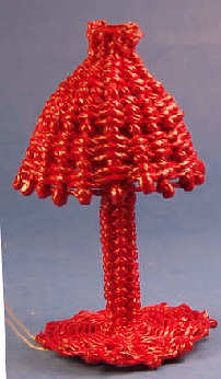 Table lamp - red wicker