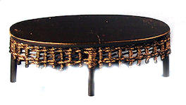 (image for) Coffe table - black wicker oval