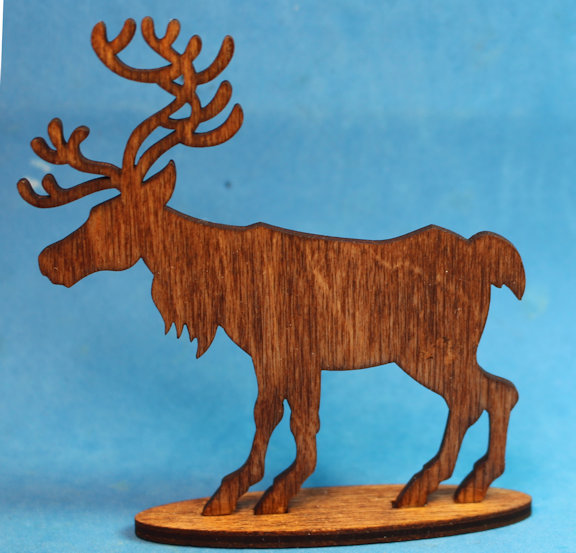 Moose statue - stained wood