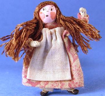 Doll for a doll - Country girl pink dress, staight brown hair - Click Image to Close