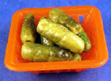 Cucumbers in plastic basket