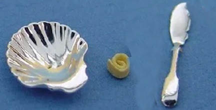 (image for) Butter shell w/ knife - sterling silver redo photo