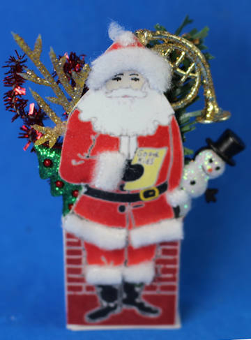 (image for) Christmas decoration - Santa going down chimney