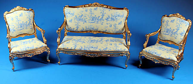 (image for) Living room set - Blue and white toile