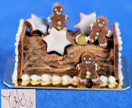 (image for) Gingerbread man log cake
