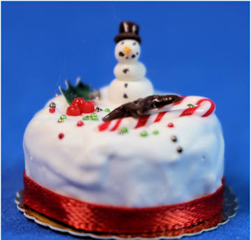 (image for) Christmas cake with snowman