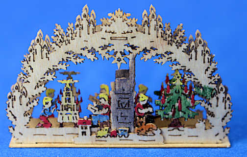 (image for) German double candle mantle piece - Christmas morning