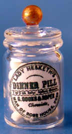 Dinner pills - glass bottle - Click Image to Close