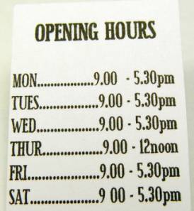 (image for) Hours open sign