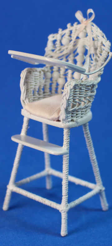 High chair - white wicker (image for) High chair - white wicker