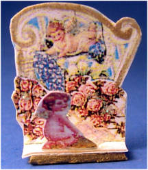 Victorian standing cherub card
