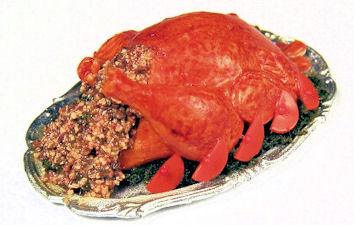 Stuffed turkey with fixings - Click Image to Close